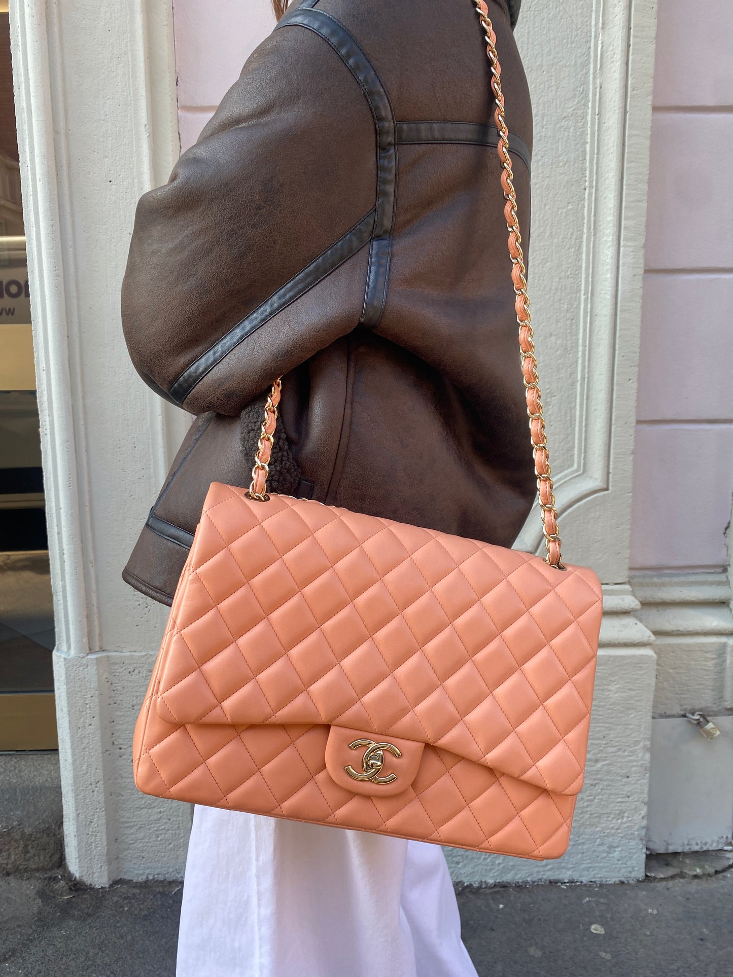BORSA CHANEL 2.55 SALMONE