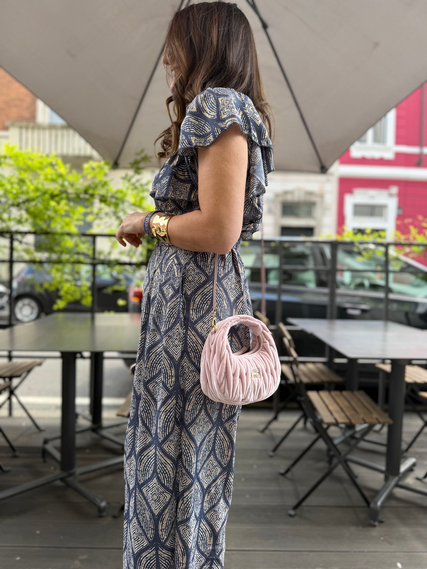 Borsa Prada wander velluto lilla
