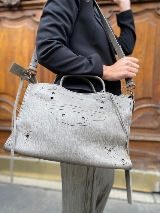 BORSA BALENCIAGA CITY GRIGIA