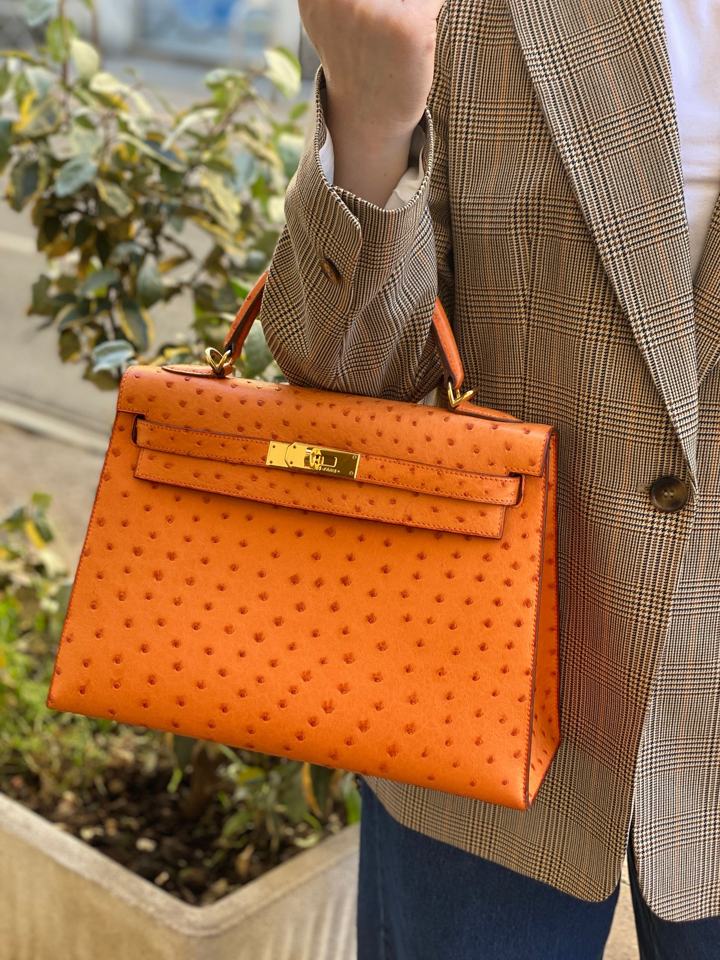 BORSA KELLY 28 HERMÈS STRUZZO