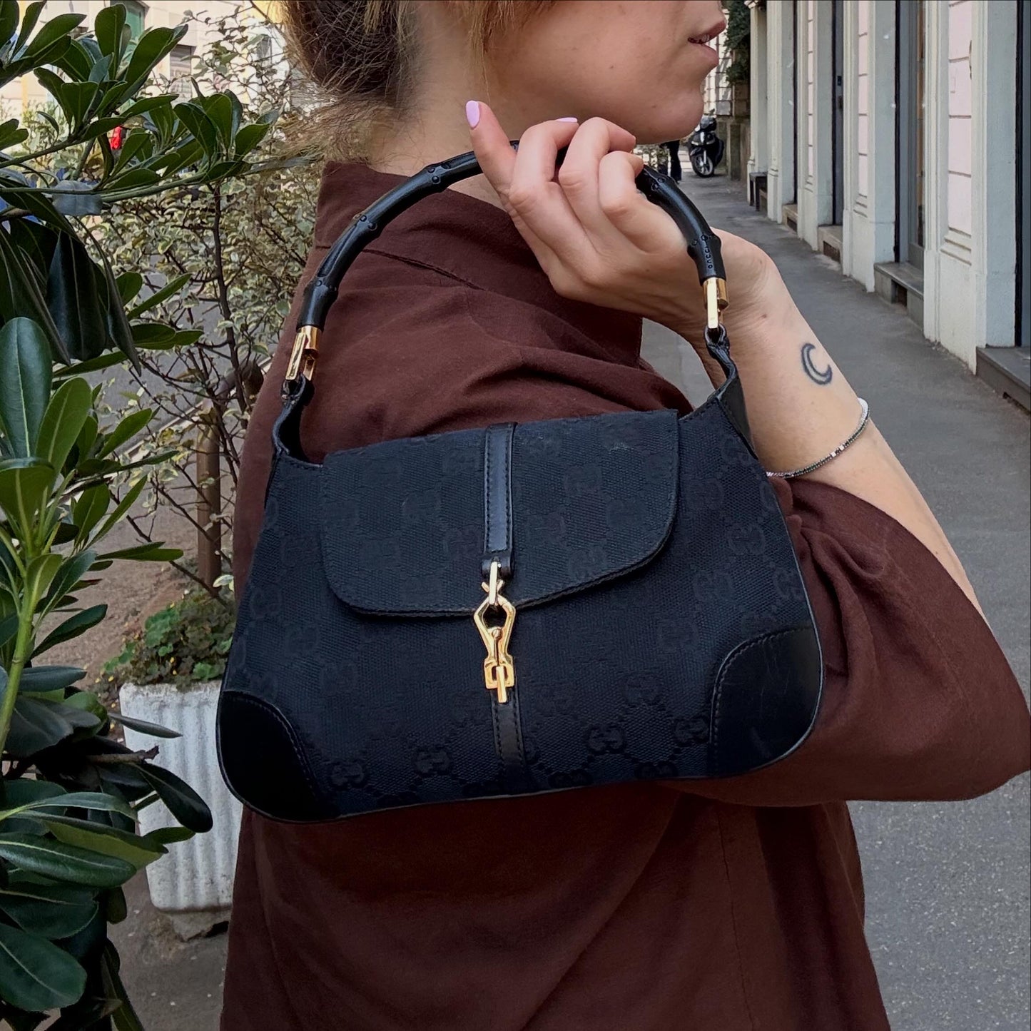 Borsa Gucci mini Jackie bambù