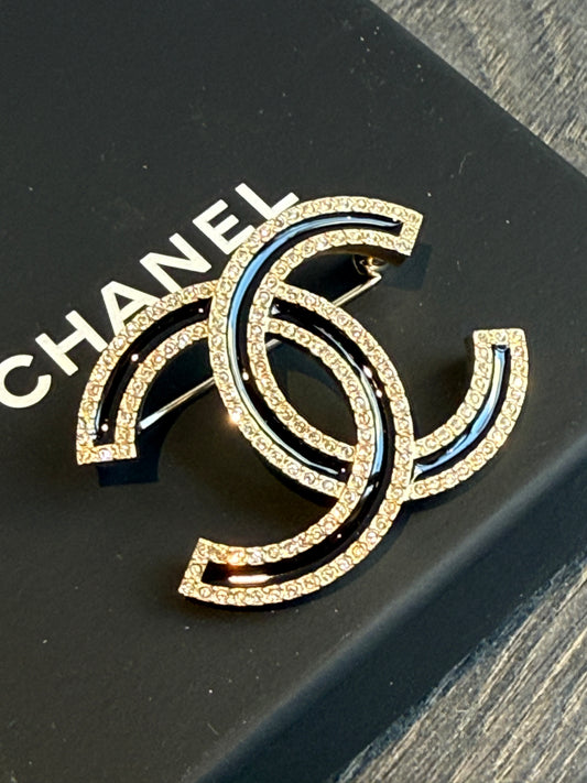 Spilla Chanel smalto nero