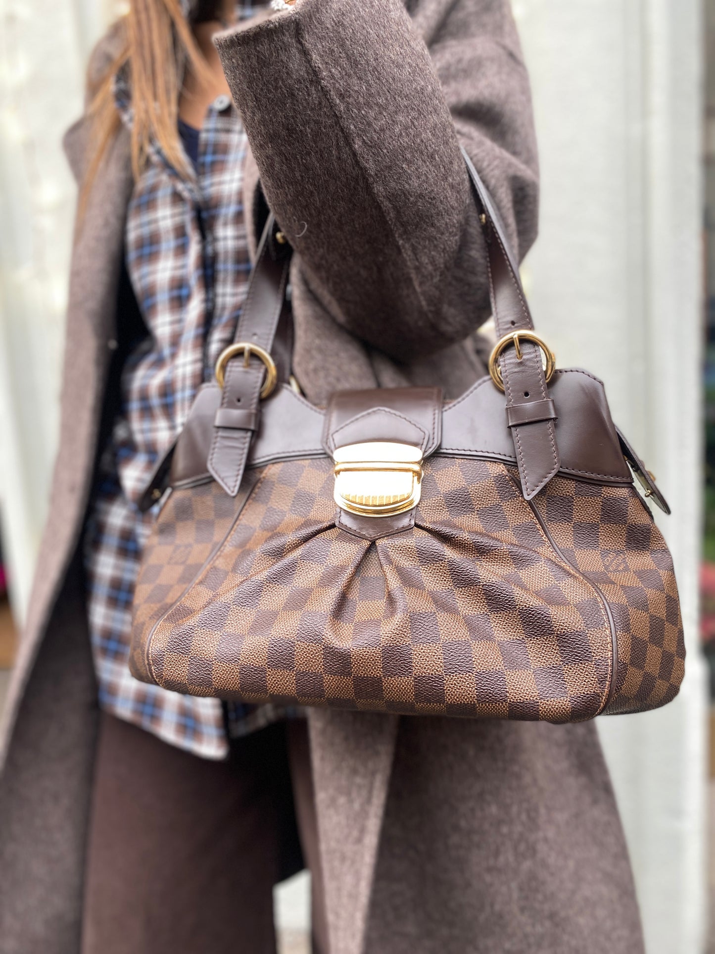 BORSA LOUIS VUITTON SISTINA MM DAMIER EBANE
