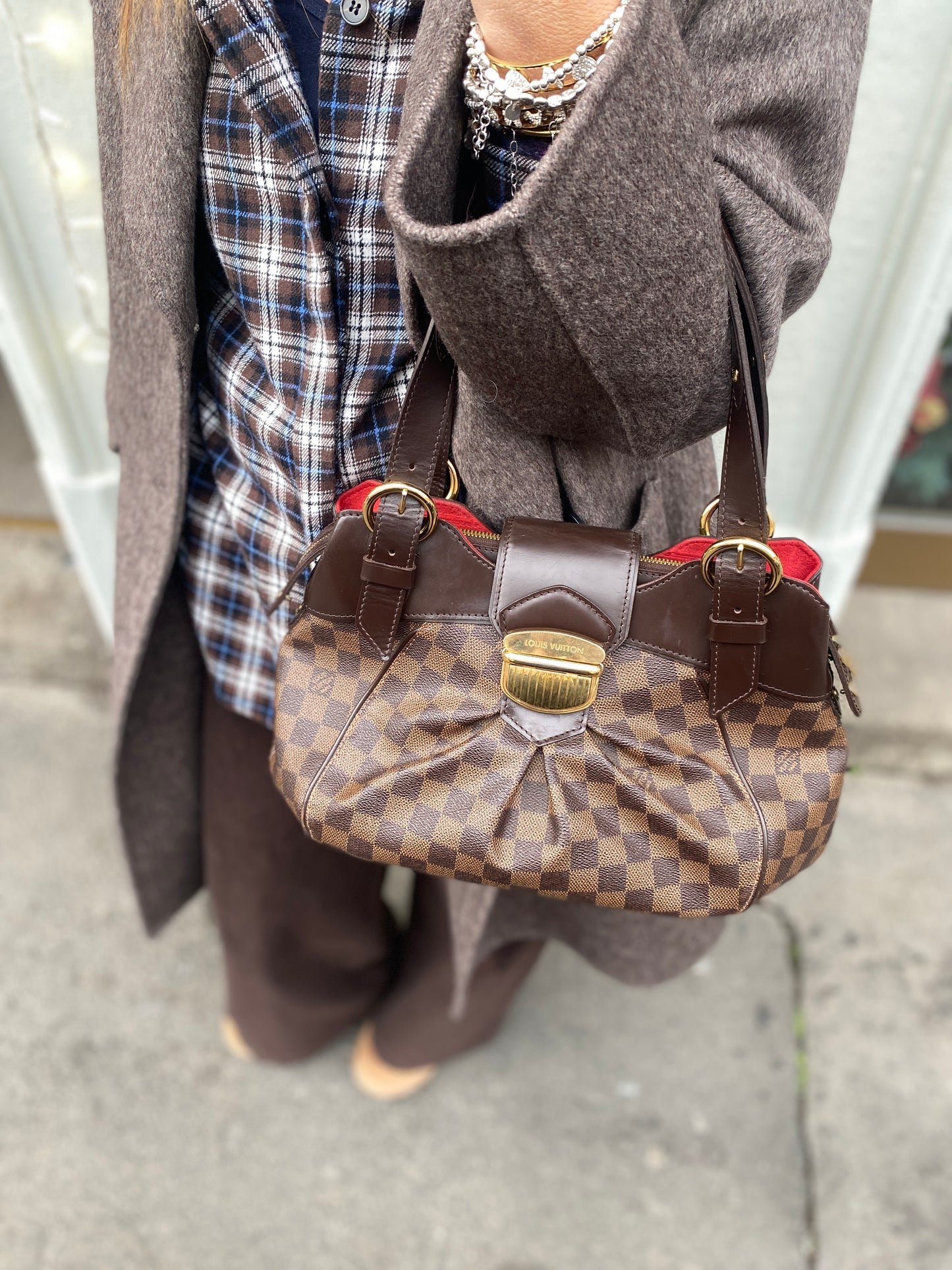 BORSA LOUIS VUITTON SISTINA MM DAMIER EBANE